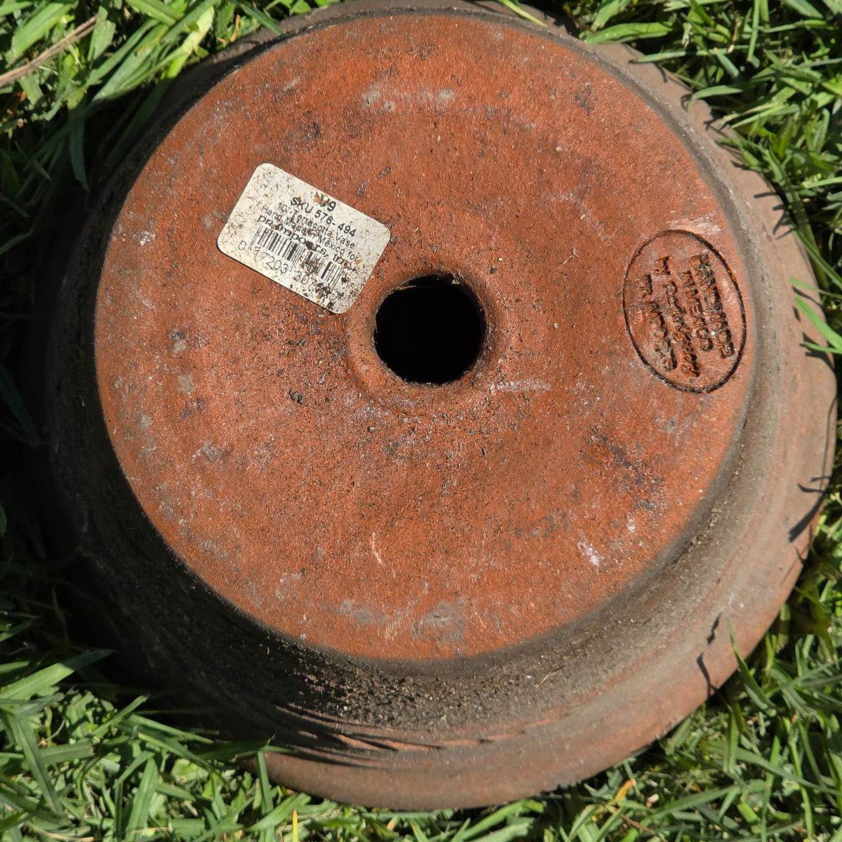 Aged Terra Cotta Planter 10" Mexican Clay Pot PR Imports V9 Rustic Patina