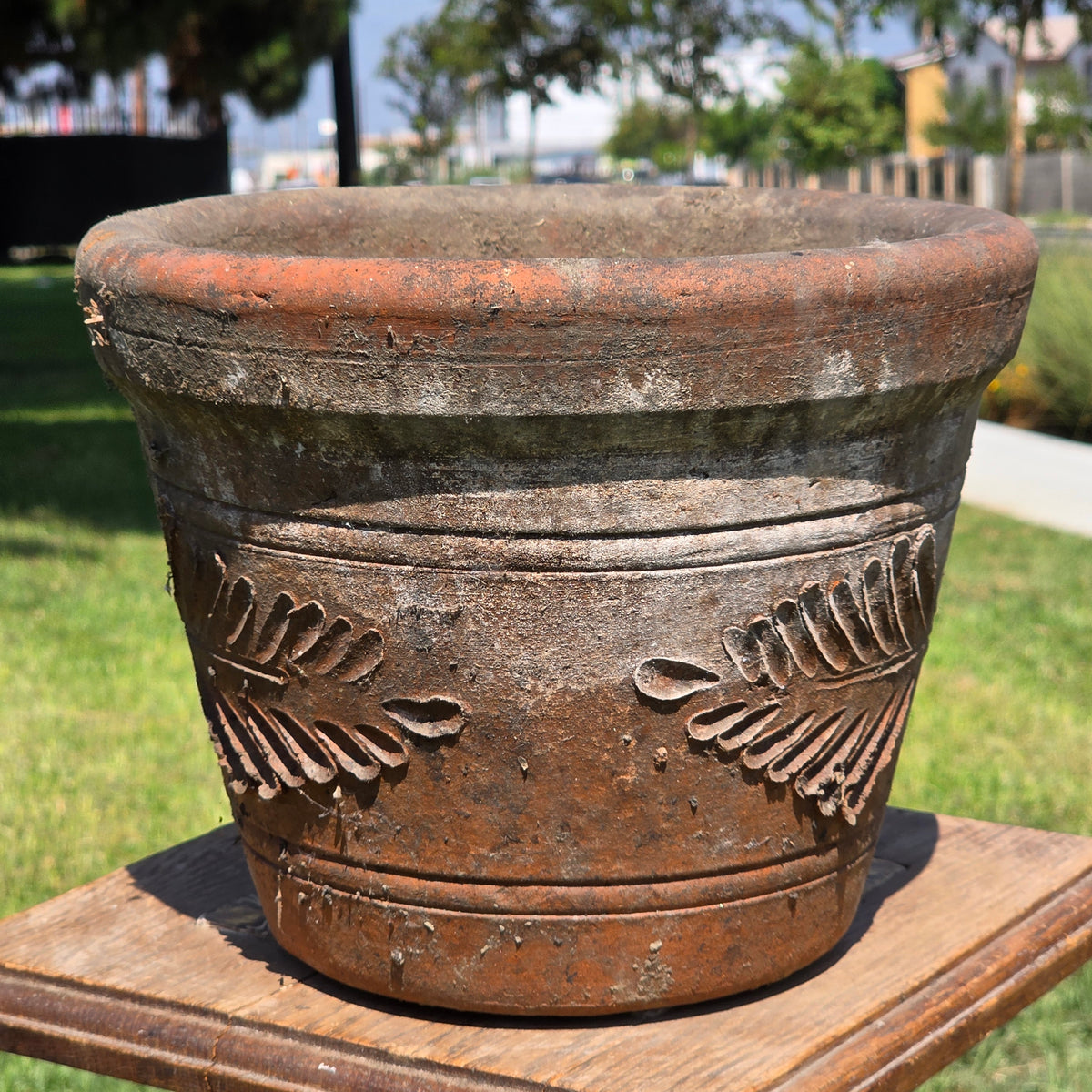 Aged Terra Cotta Planter 10" Mexican Clay Pot PR Imports V9 Rustic Patina (Copy)