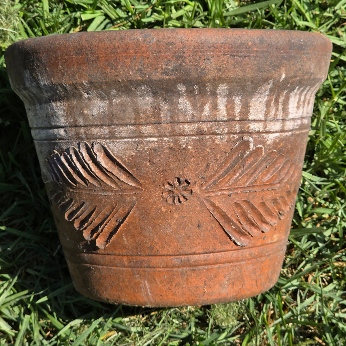 Aged Terra Cotta Planter 10" Mexican Clay Pot PR Imports V9 Rustic Patina (Copy)