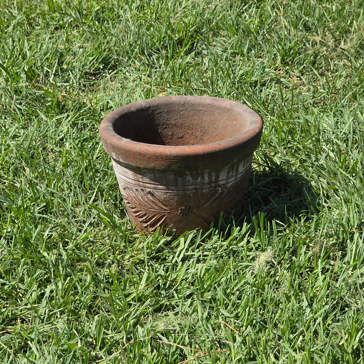 Aged Terra Cotta Planter 10" Mexican Clay Pot PR Imports V9 Rustic Patina (Copy)