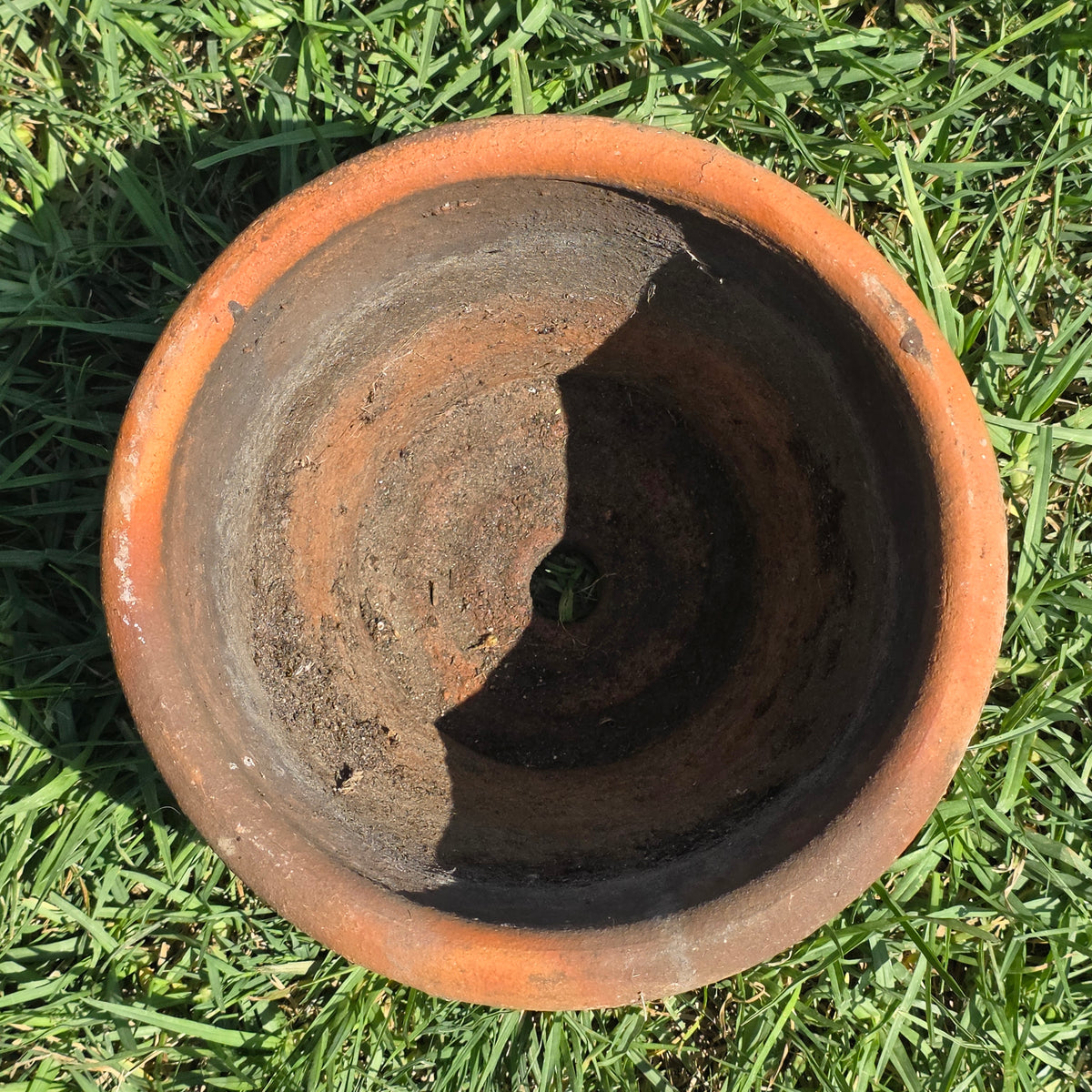 Vtg Mexico Terracotta Planter Aztec Geometric Carved Clay Pot Southwestern 6"