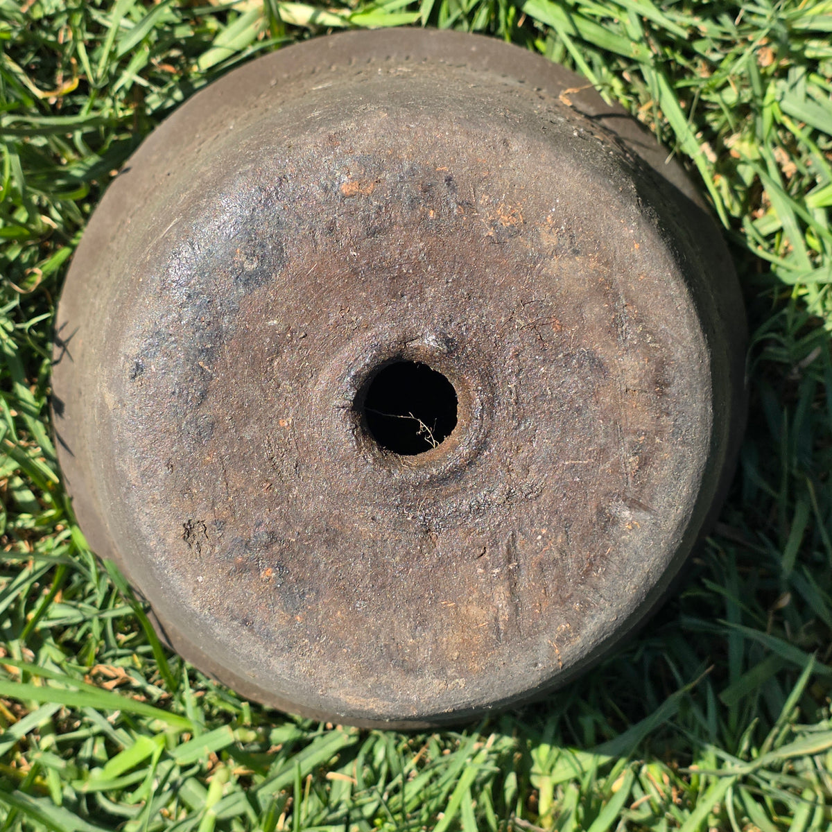 Vtg Mexico Terracotta Planter Aztec Geometric Carved Clay Pot Southwestern 6"