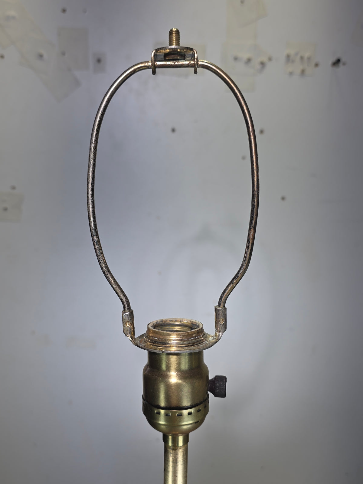 Vintage Mission Style Stained Glass Table Lamp Phelps Dodge Red Brass 1950s (Damage)