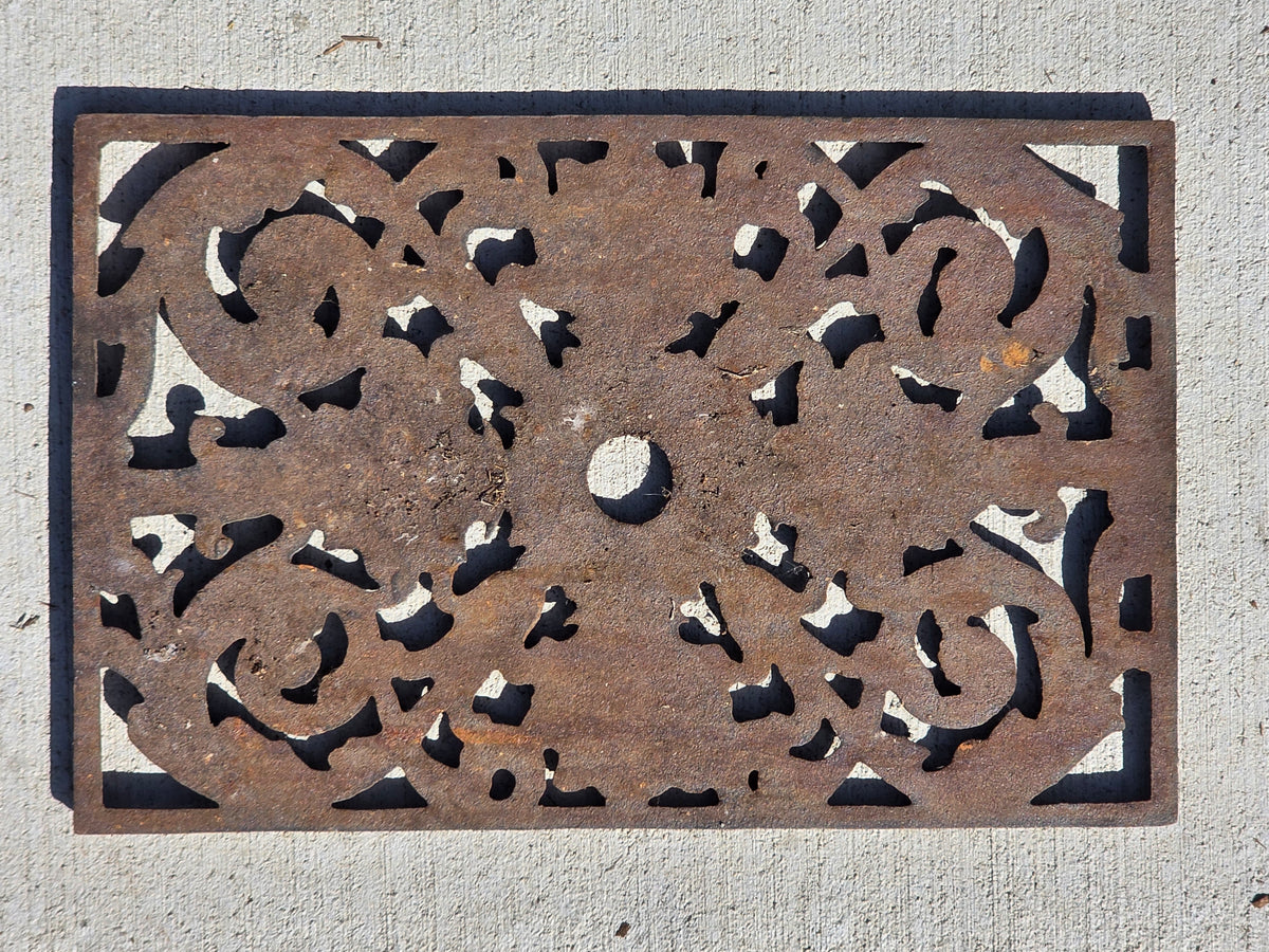 Antique Victorian Cast Iron Register Grate Heat Vent Cover Architectural Salvage