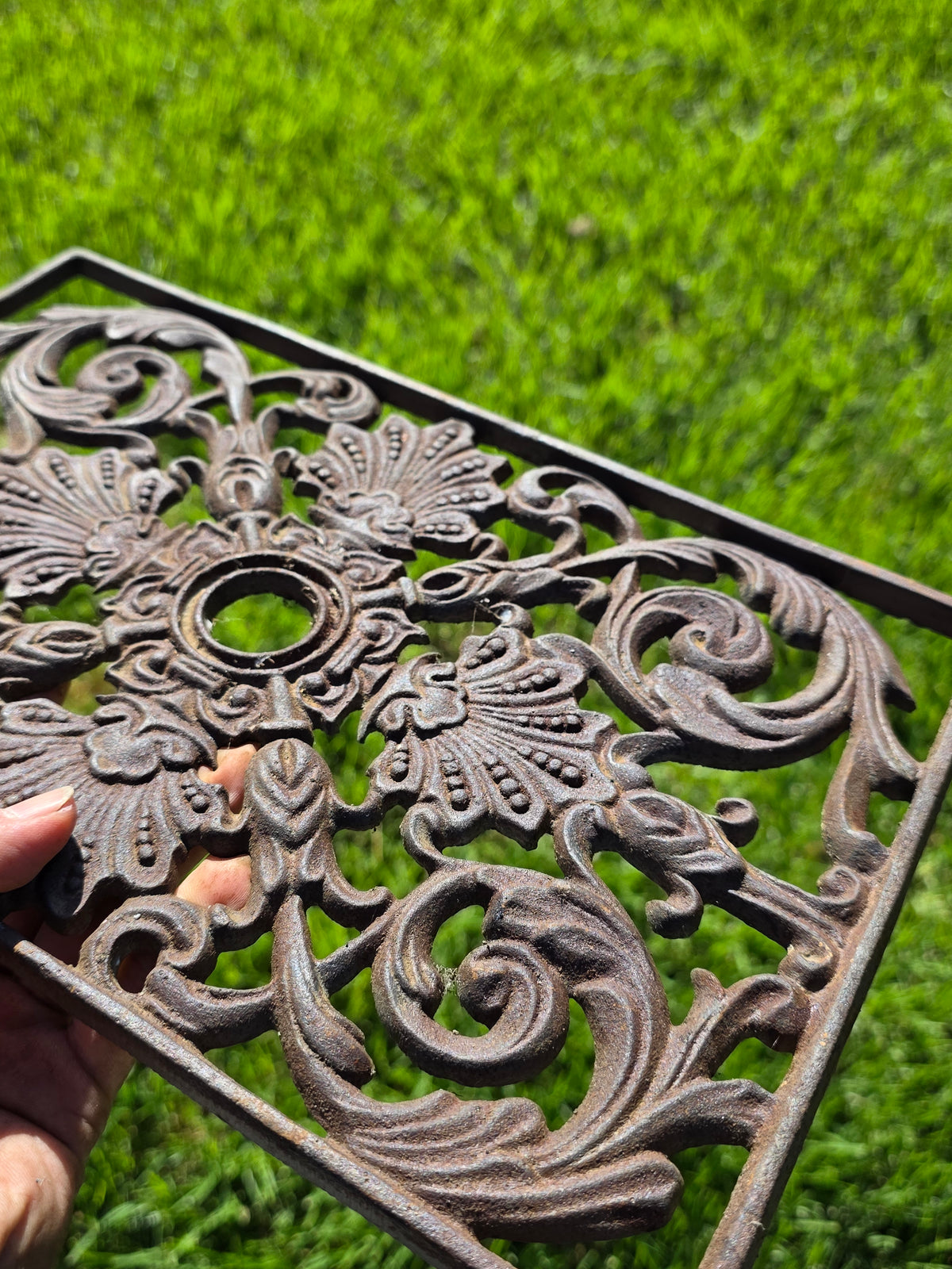 Antique Victorian Cast Iron Register Grate Heat Vent Cover Architectural Salvage