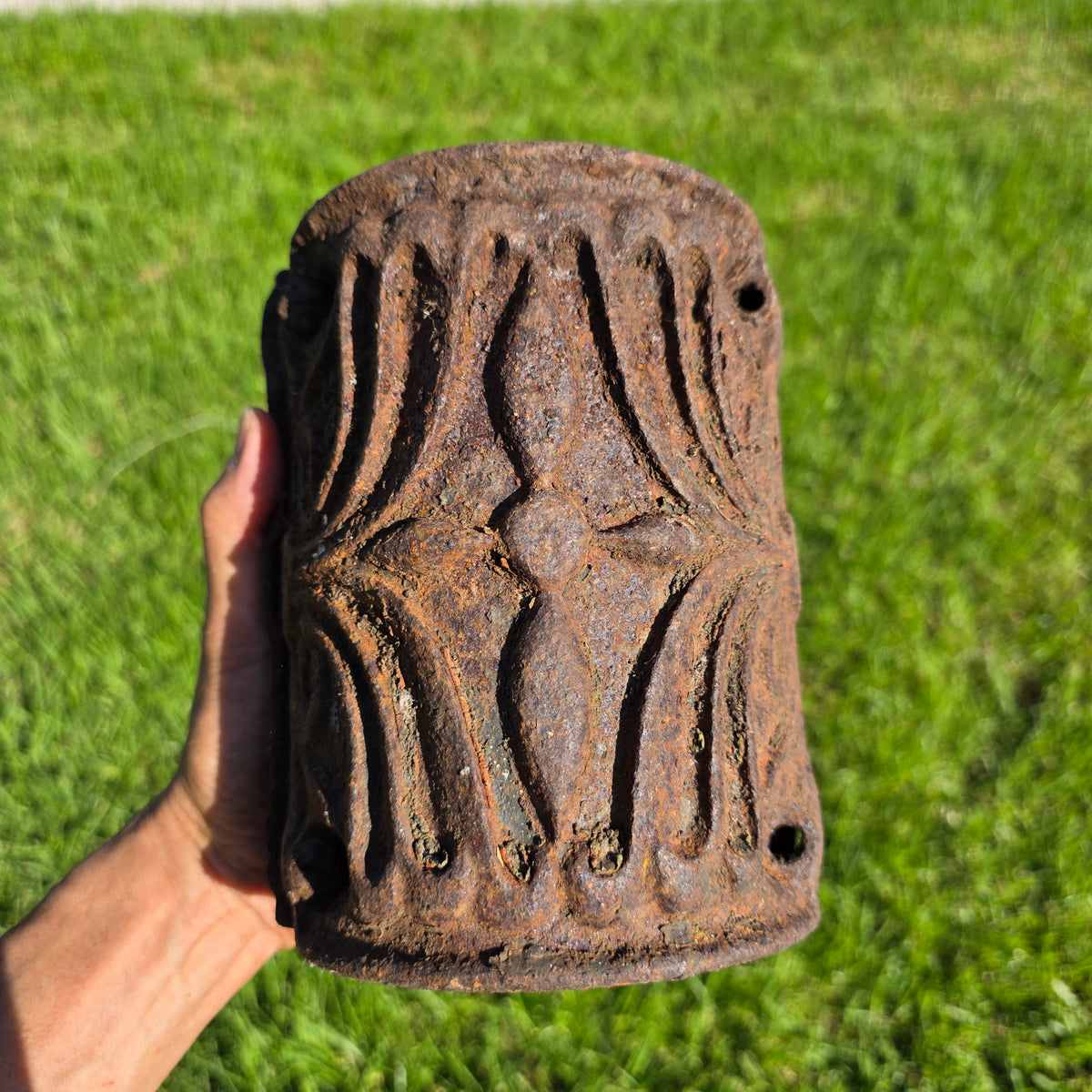 Antique Ornate Cast Iron Column Post Sleeve Wrap Floral Architectural Salvage