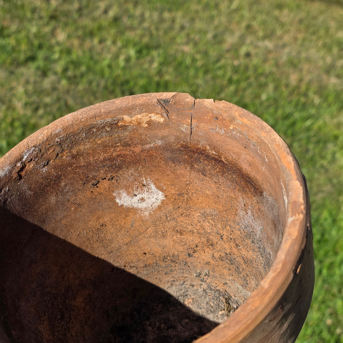 Antique Catalina Island Pottery Terracotta Flower Pot 6" Toyon Red Clay CA 1920s