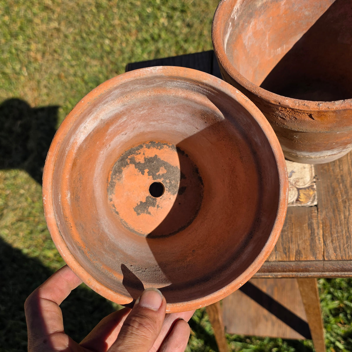 Vintage Euganea Vasi Italy Terracotta Planter Pot Set EV 16 Aged Clay Flowerpot