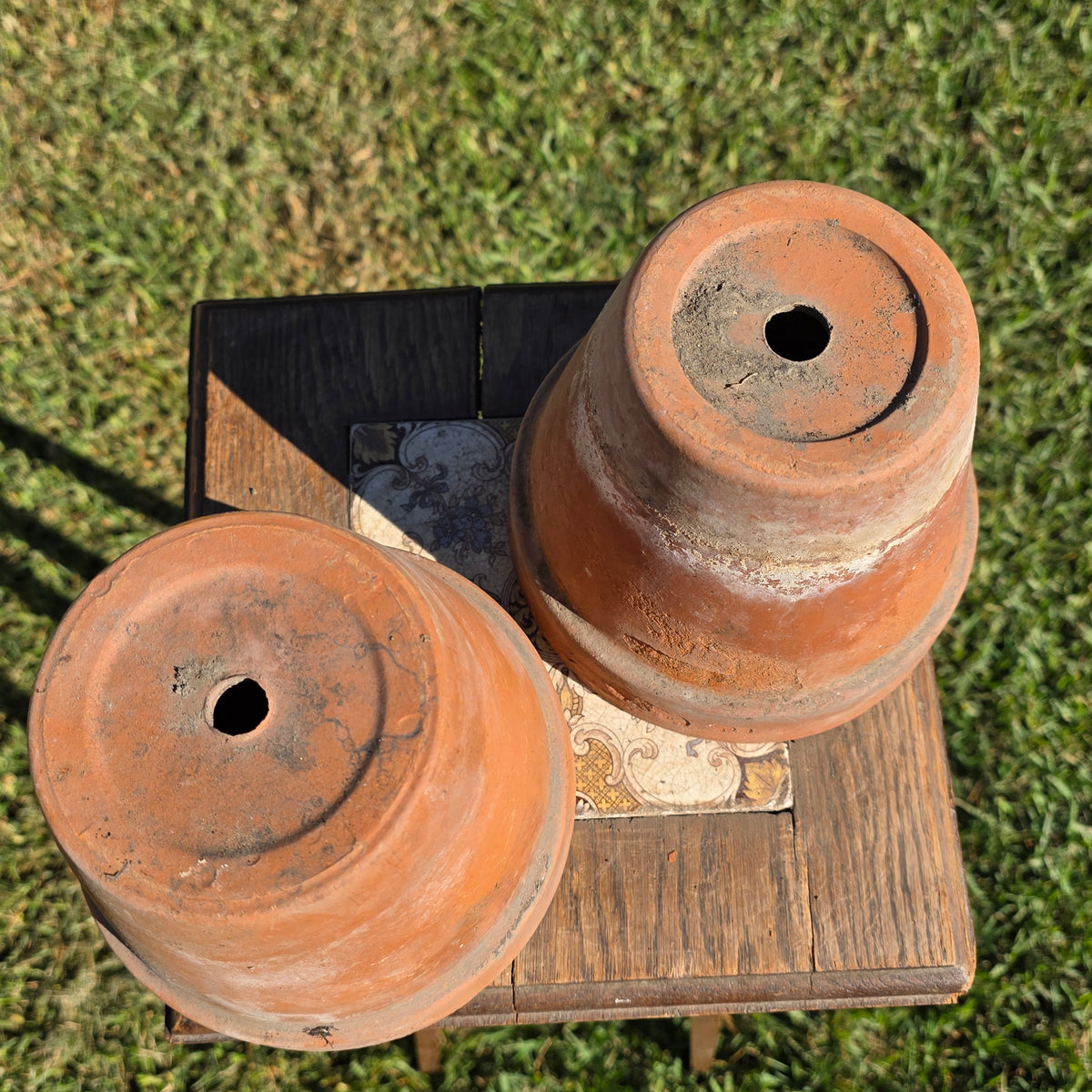 Vintage Euganea Vasi Italy Terracotta Planter Pot Set EV 16 Aged Clay Flowerpot