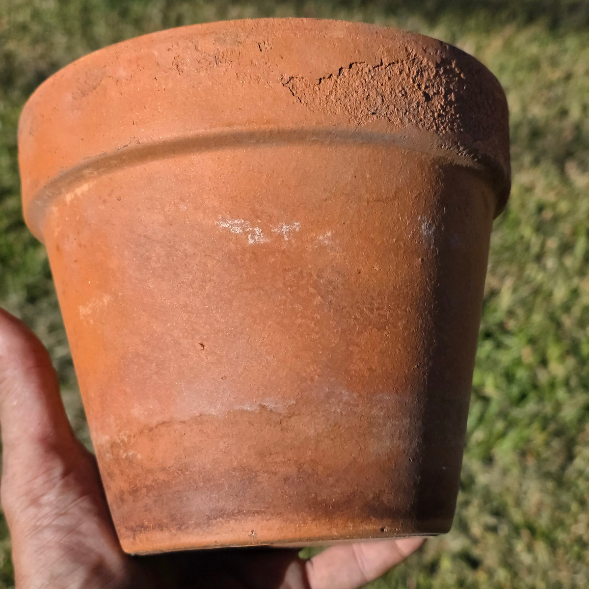 3 Vtg Euganea Vasi Italy Terracotta Planter Pot Lot EV 16 Aged Clay Flowerpot