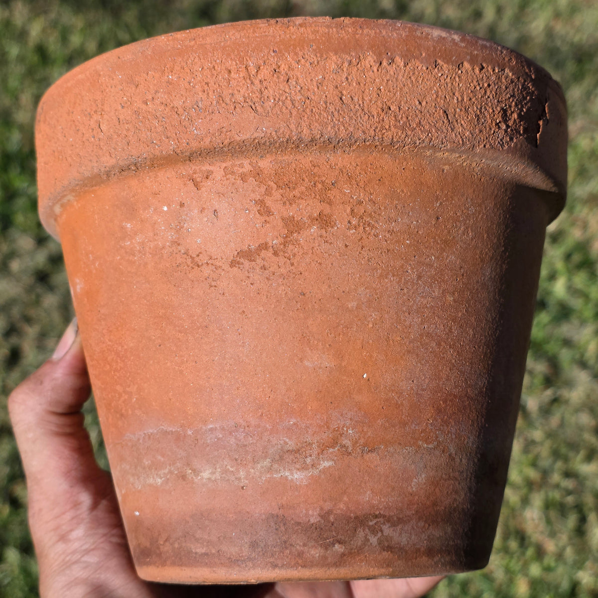 3 Vtg Euganea Vasi Italy Terracotta Planter Pot Lot EV 16 Aged Clay Flowerpot