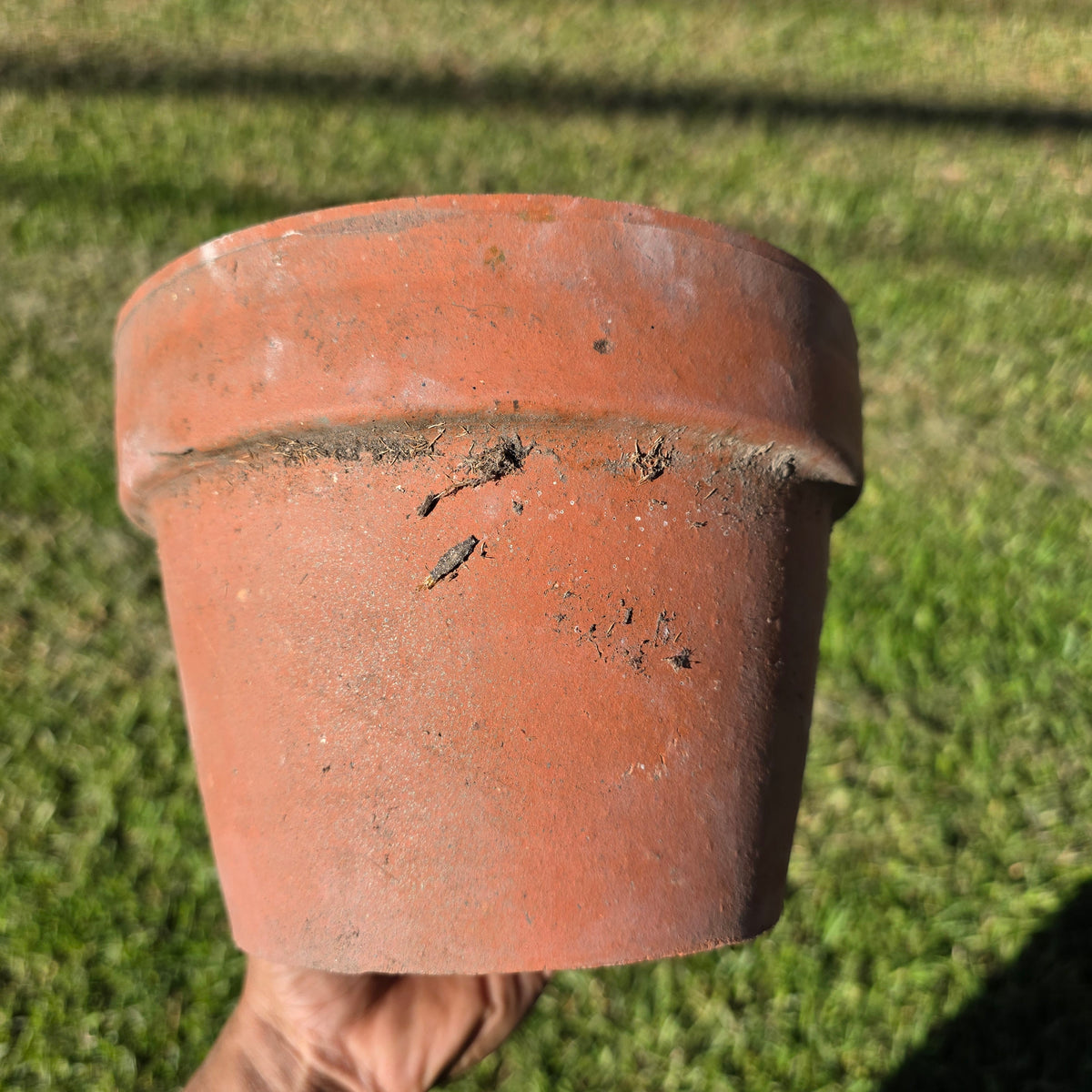 Vintage Terracotta Clay Flower Pots Set of 2 Aged Weathered Garden Planters 7"