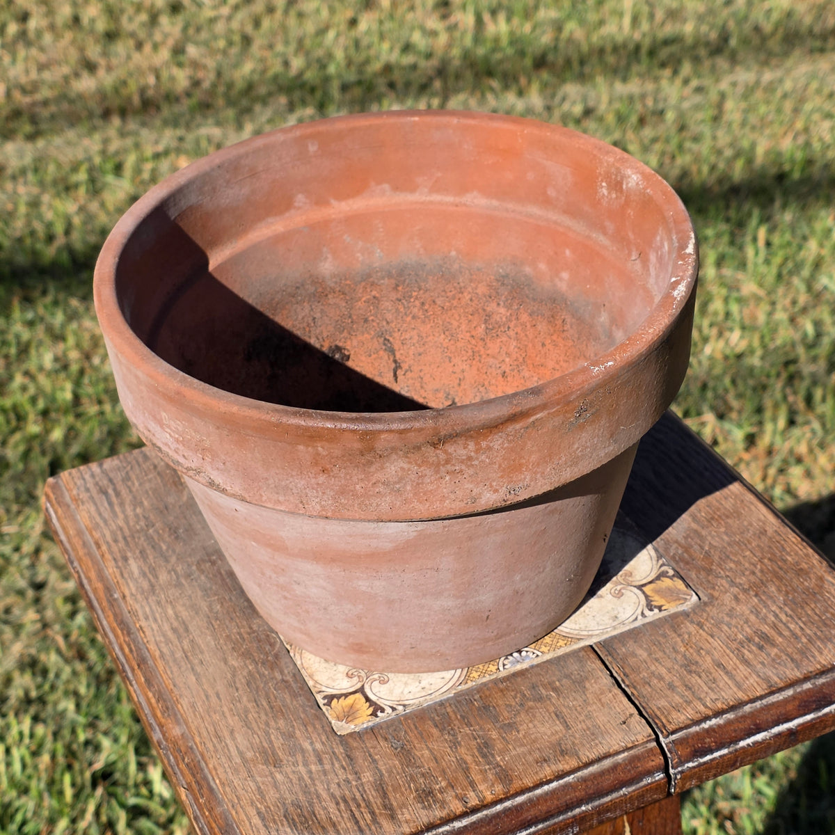Vintage Deroma Italy Terracotta Flower Pot 8.5" Aged Clay Garden Planter No 20