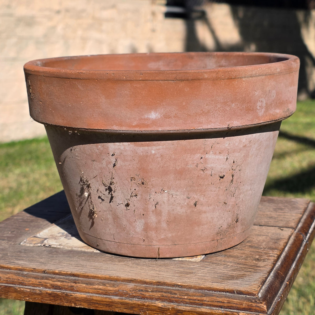 Vintage Deroma Italy Terracotta Flower Pot 8.5" Aged Clay Garden Planter No 20