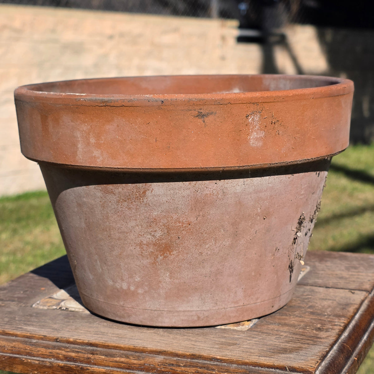 Vintage Deroma Italy Terracotta Flower Pot 8.5" Aged Clay Garden Planter No 20