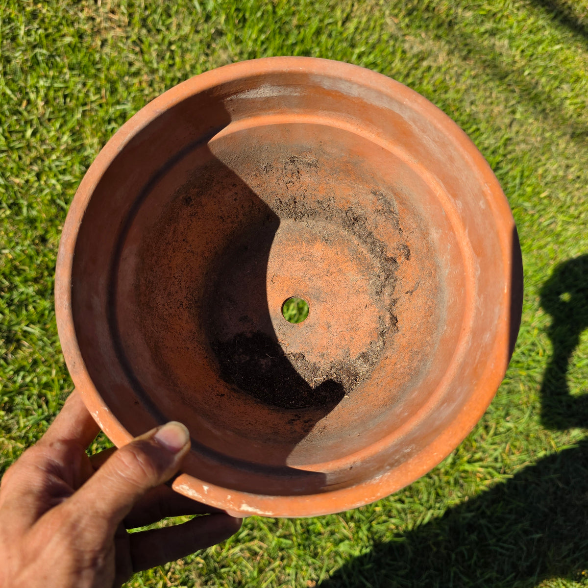Vintage Deroma Italy Terracotta Flower Pot 8.5" Aged Clay Garden Planter No 20