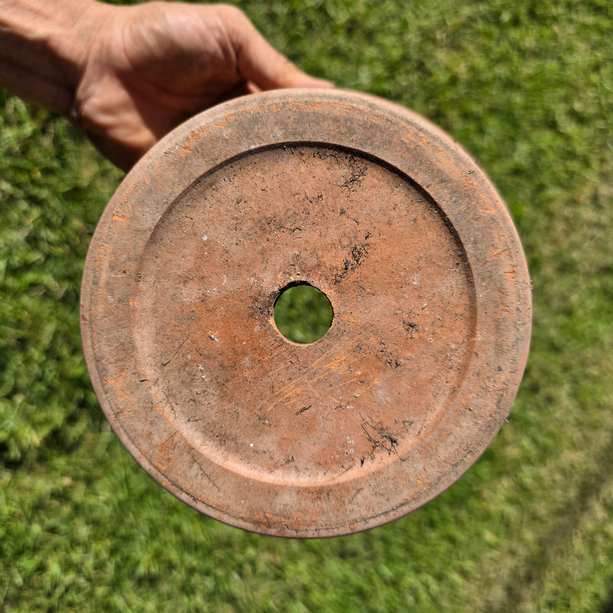 Vintage Deroma Italy Terracotta Flower Pot 8.5" Aged Clay Garden Planter No 20