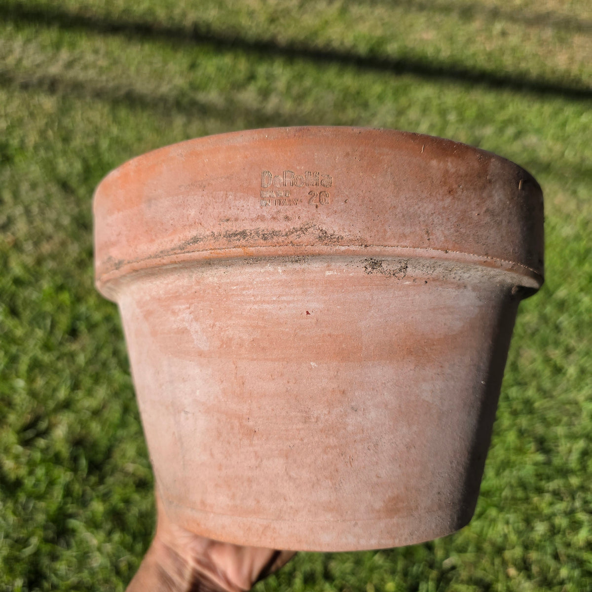 Vintage Deroma Italy Terracotta Flower Pot 8.5" Aged Clay Garden Planter No 20