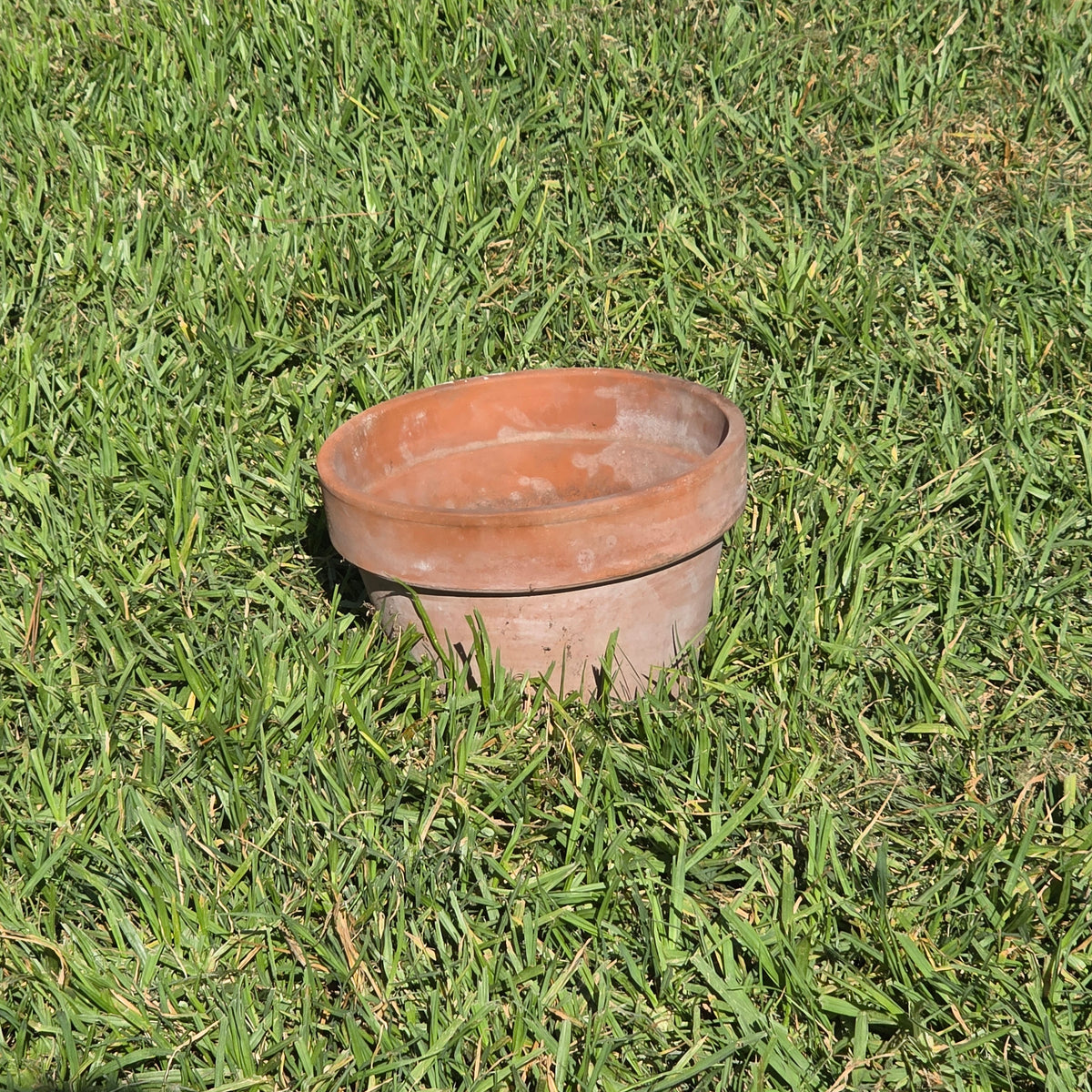 Vintage Deroma Italy Terracotta Flower Pot 8.5" Aged Clay Garden Planter No 20