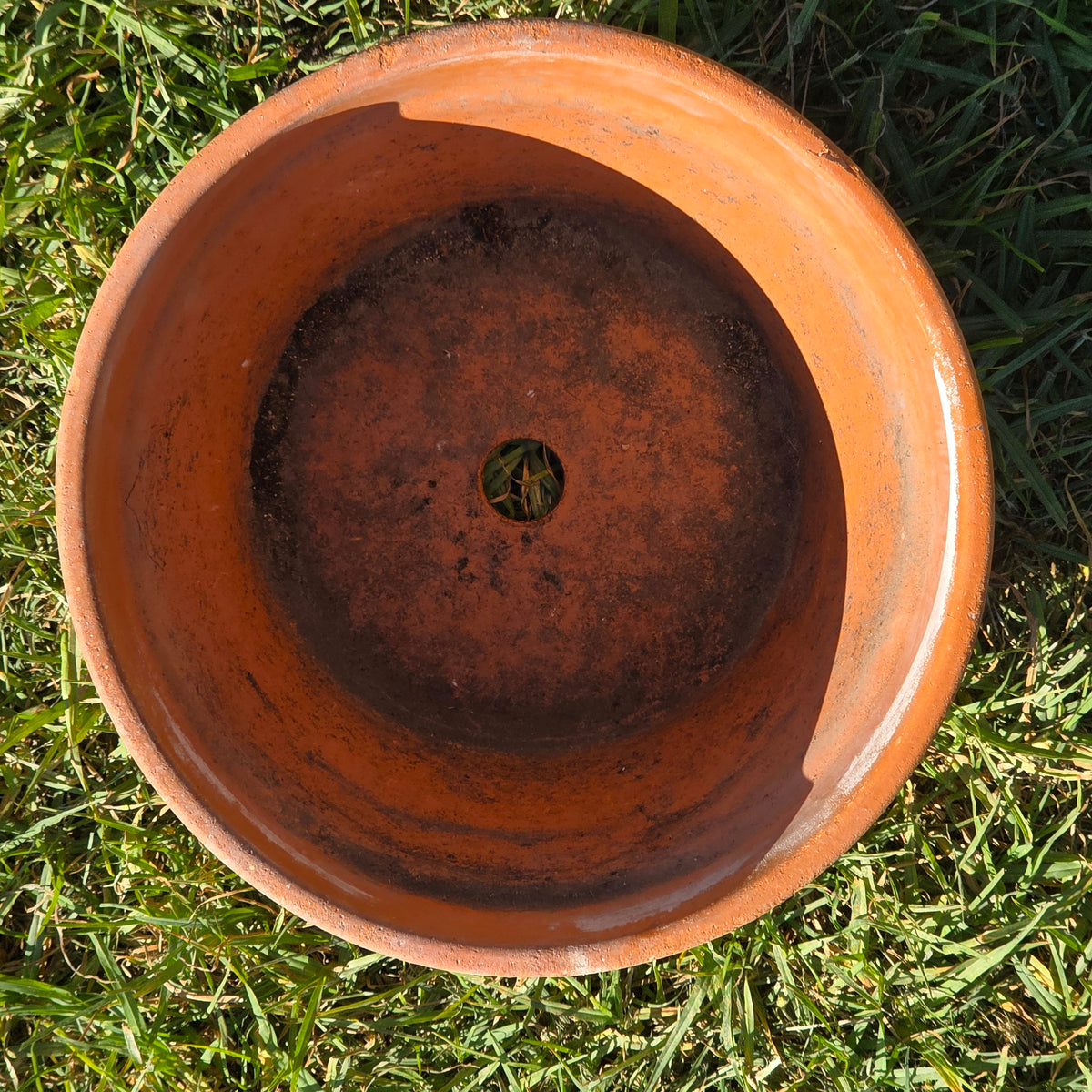 Vintage Italy Terracotta Flower Pot 10.5" Large Aged Clay Planter Patina No 27