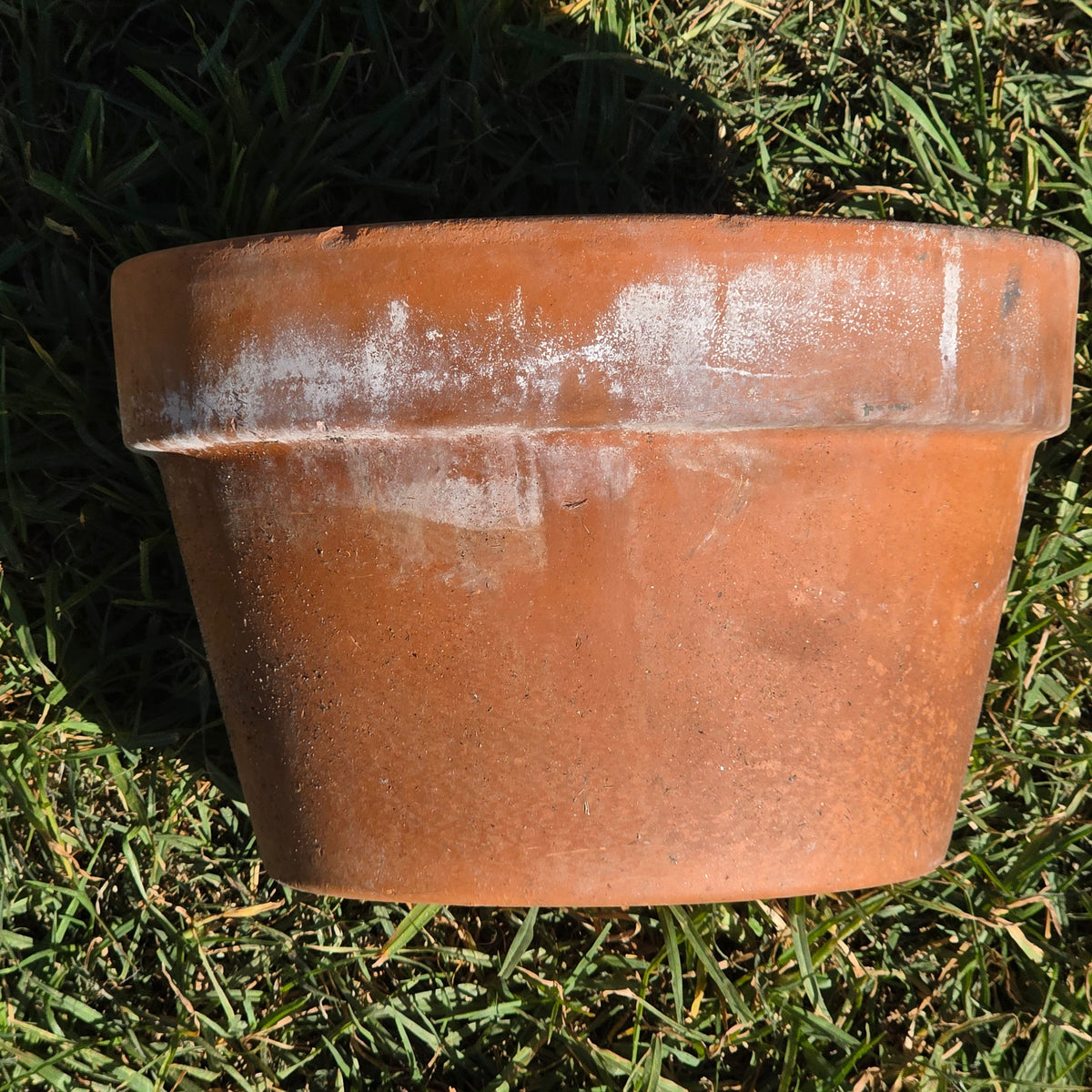 Vintage Italy Terracotta Flower Pot 10.5" Large Aged Clay Planter Patina No 27