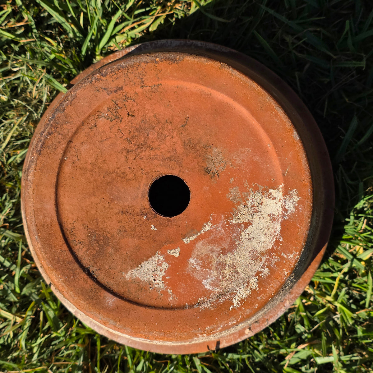 Vintage Italy Terracotta Flower Pot 10.5" Large Aged Clay Planter Patina No 27