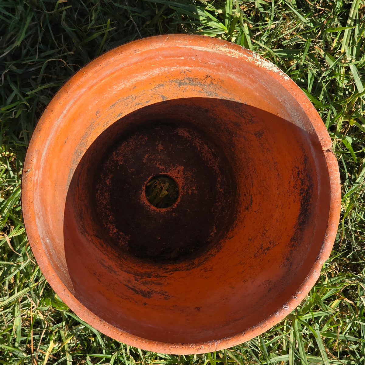 Vintage Terracotta Plant Pot 9" Weathered Clay Planter Garden Flower Aged Heavy