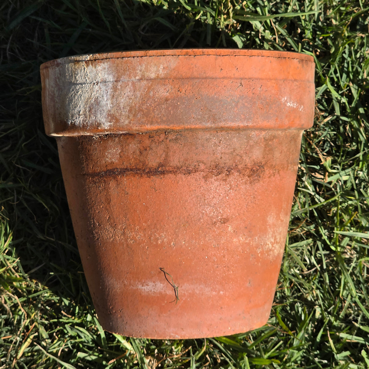 Vintage Terracotta Plant Pot 9" Weathered Clay Planter Garden Flower Aged Heavy