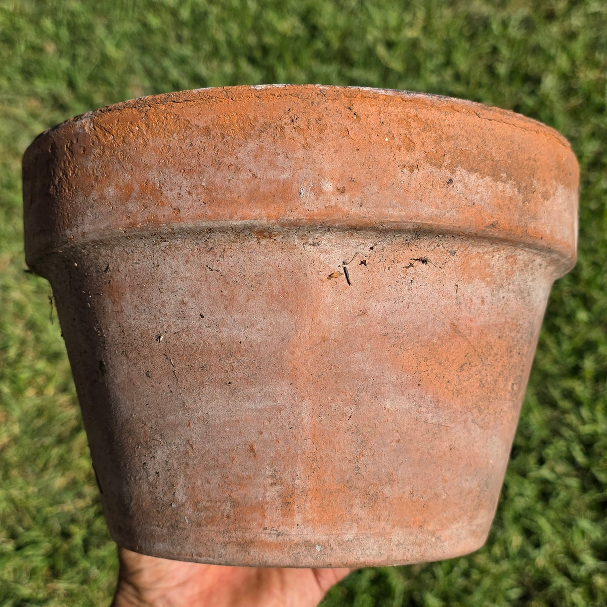 Set of 2 Vintage DeRoma Terracotta Pot 8.5" Italy Clay Planter Garden Aged Pair