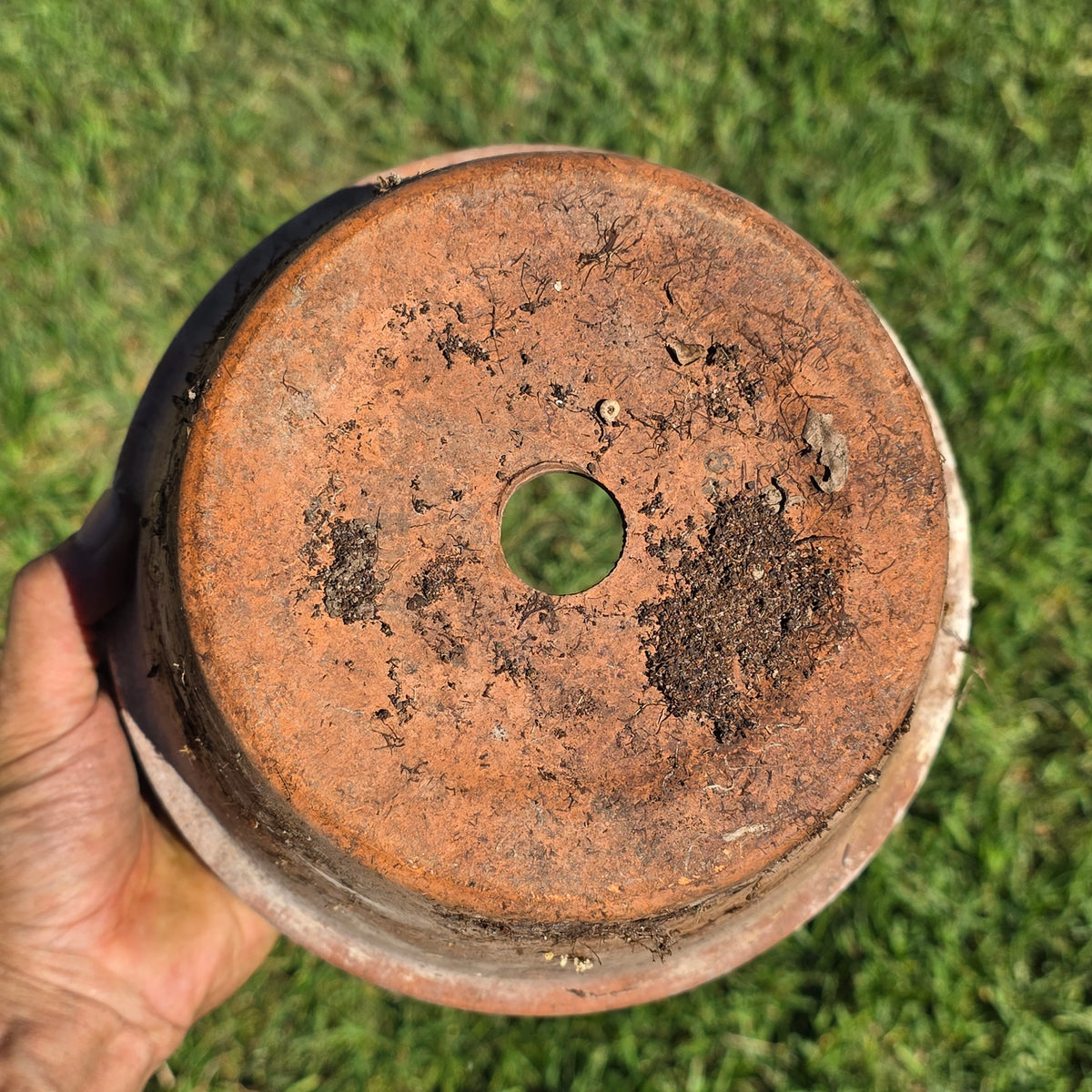 Set of 2 Vintage DeRoma Terracotta Pot 8.5" Italy Clay Planter Garden Aged Pair