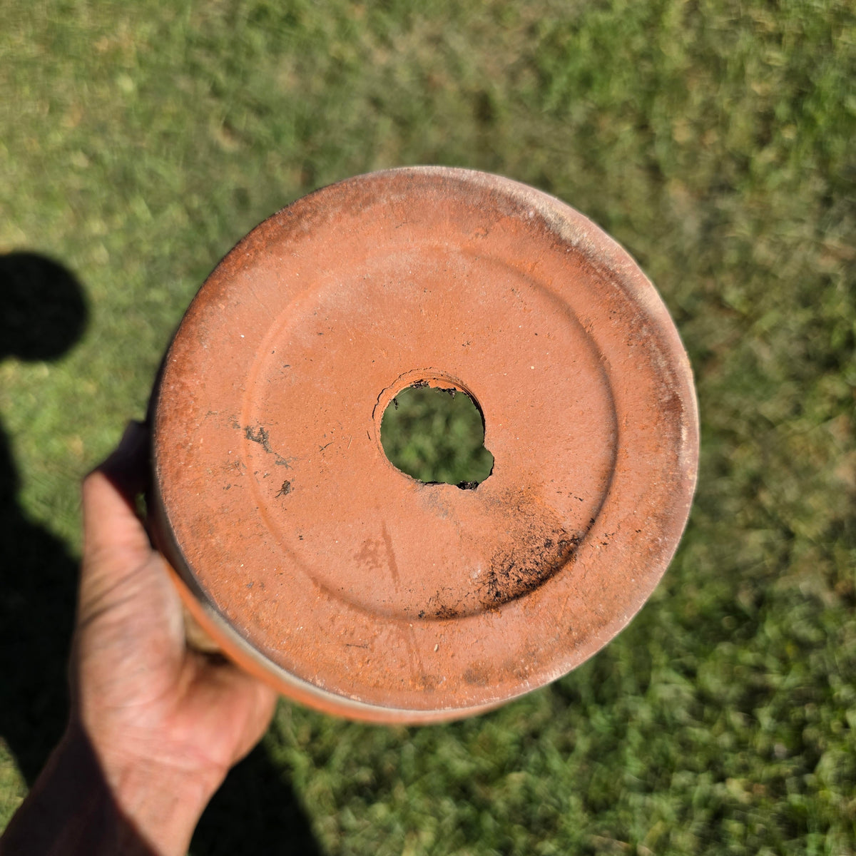 Set of 2 Vintage EV Italy Terracotta Pot 8.75" Clay Planter Garden Aged Pair