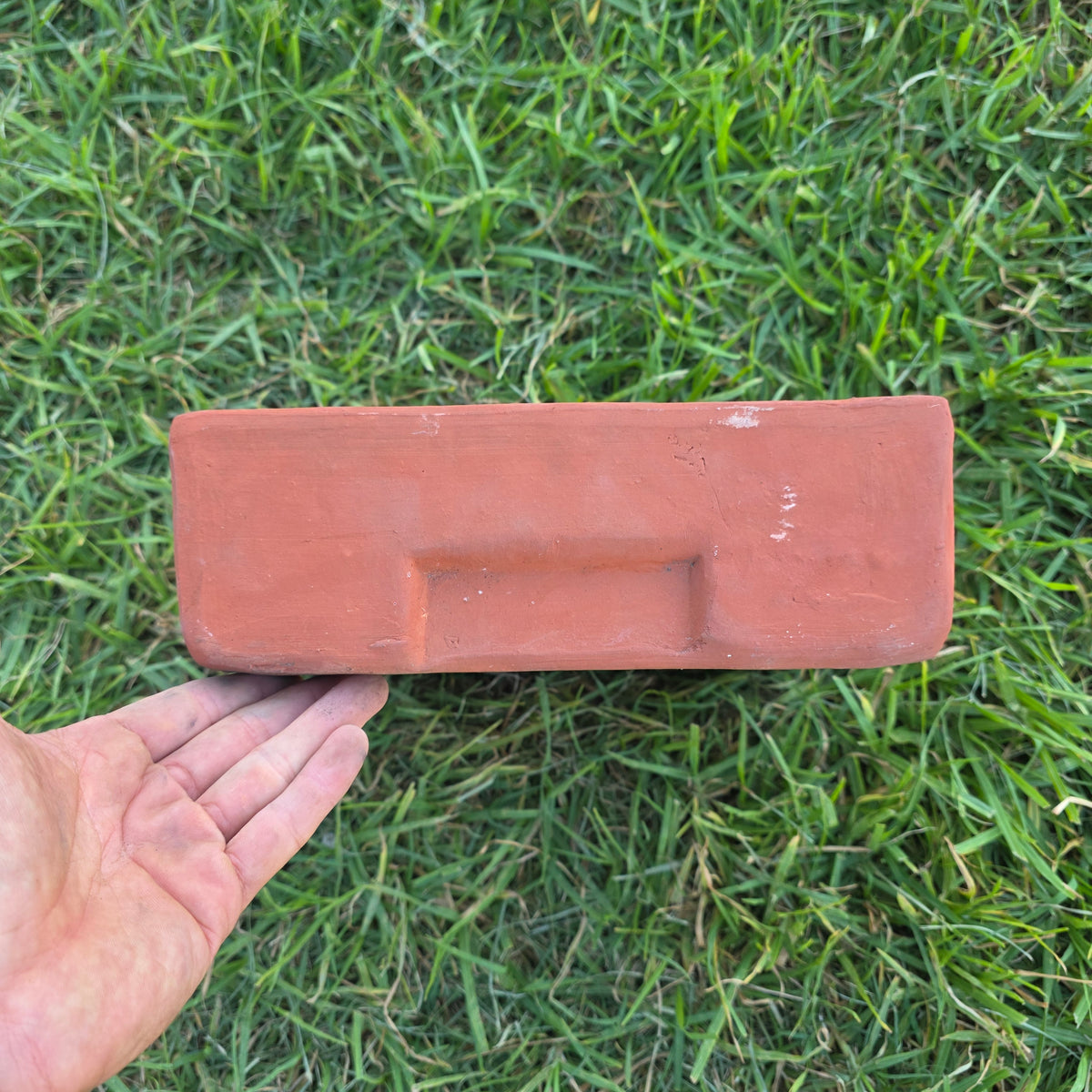 Vtg Terracotta Bonsai Pot Square Clay Planter Hand Tree Maker Mark Garden 10"