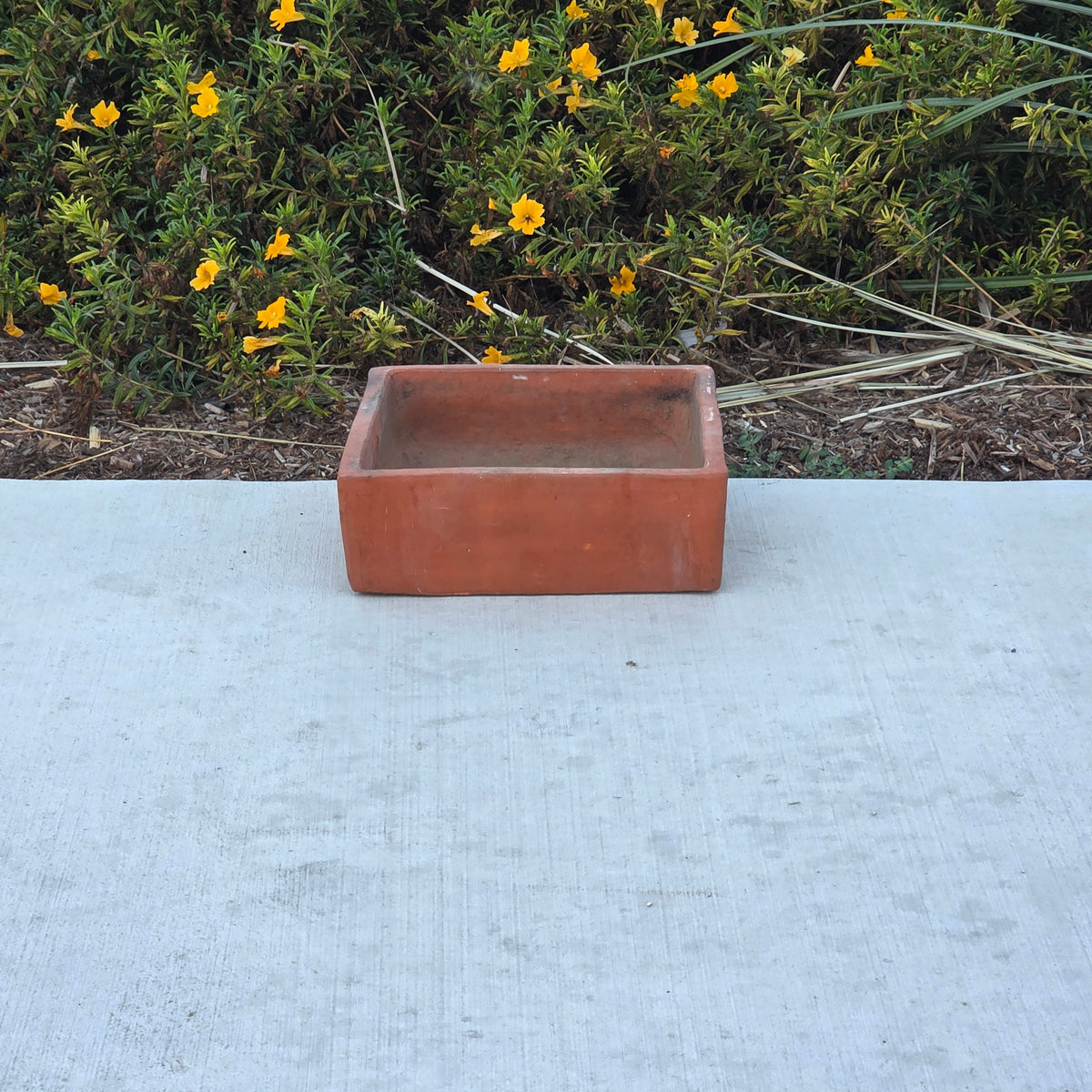 Vtg Terracotta Bonsai Pot Square Clay Planter Hand Tree Maker Mark Garden 10"