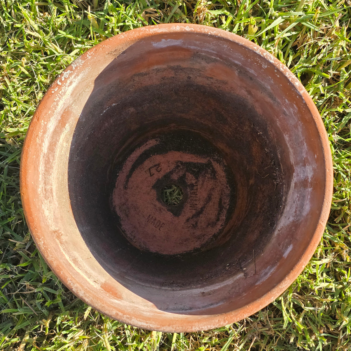 Vtg Italy Terra Cotta Planter Pot 11" Clay Earthenware Flower Decor 27 Tuscan