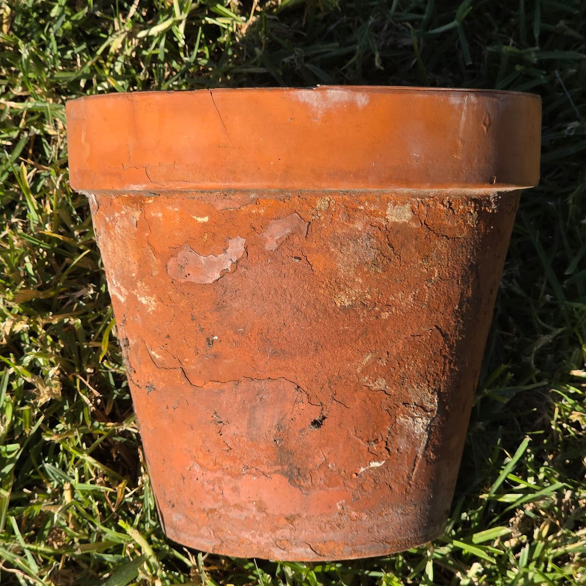 Vintage Heavily Weathered Terracotta Planter Pot Rustic Clay Garden Flower 9x8