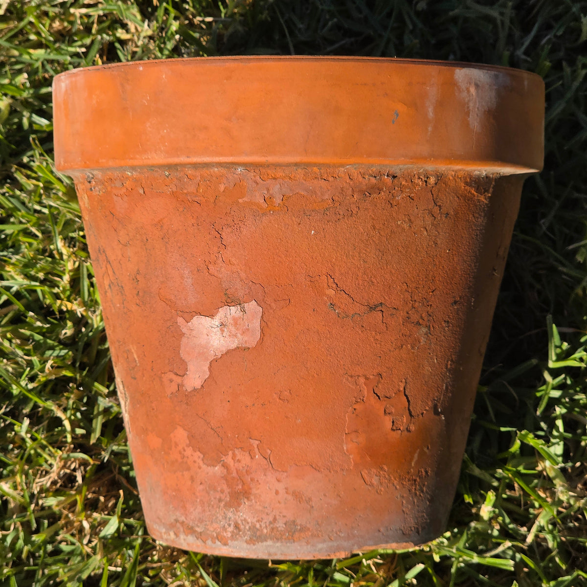 Vintage Heavily Weathered Terracotta Planter Pot Rustic Clay Garden Flower 9x8