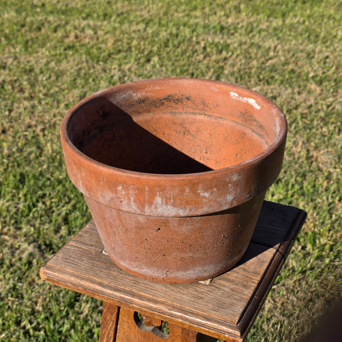 Vintage Italian Terracotta Planter Pot 10.75" Clay Flower Aged Patina Italy 27