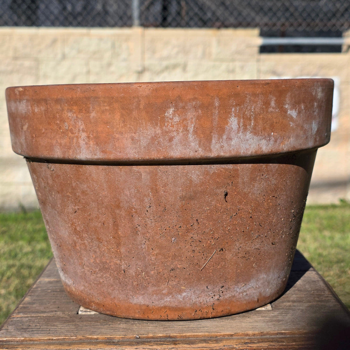 Vintage Italian Terracotta Planter Pot 10.75" Clay Flower Aged Patina Italy 27
