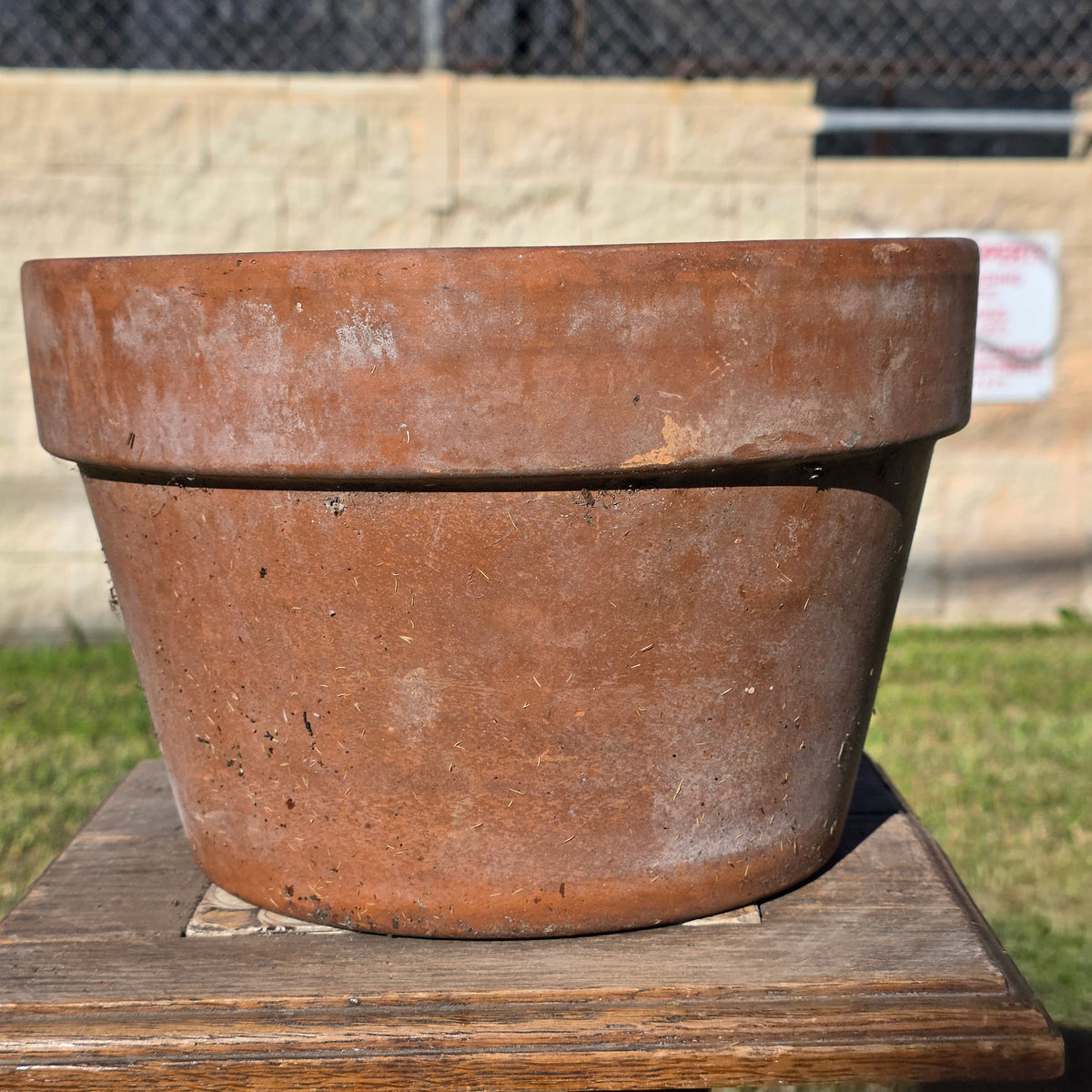 Vintage Italian Terracotta Planter Pot 10.75" Clay Flower Aged Patina Italy 27