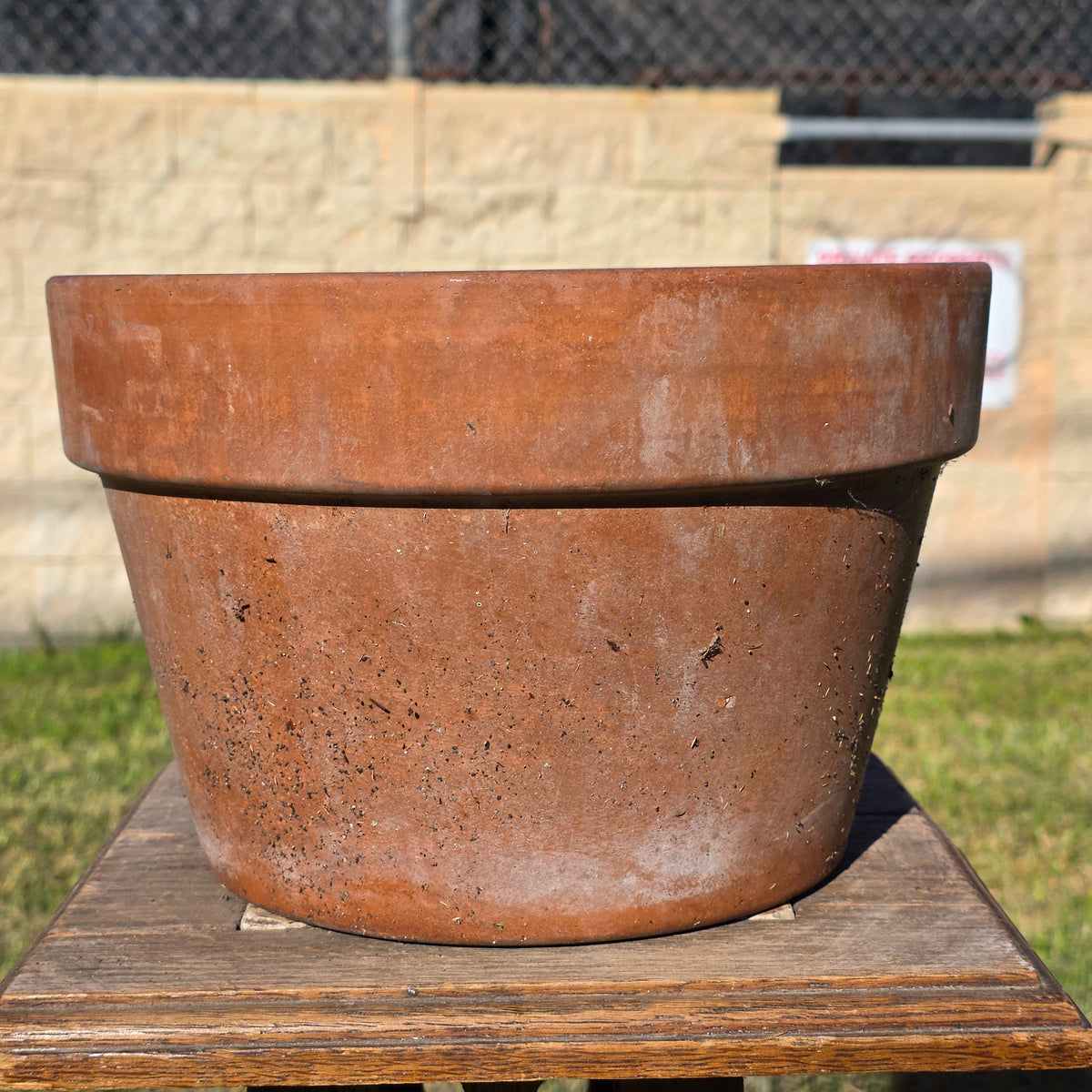 Vintage Italian Terracotta Planter Pot 10.75" Clay Flower Aged Patina Italy 27