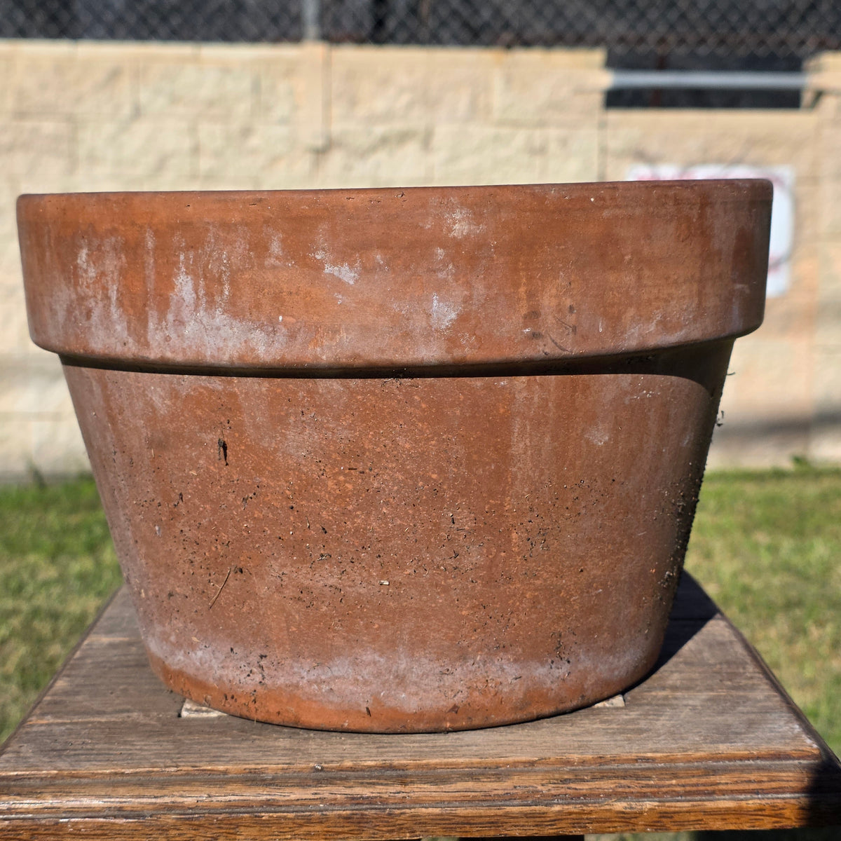 Vintage Italian Terracotta Planter Pot 10.75" Clay Flower Aged Patina Italy 27