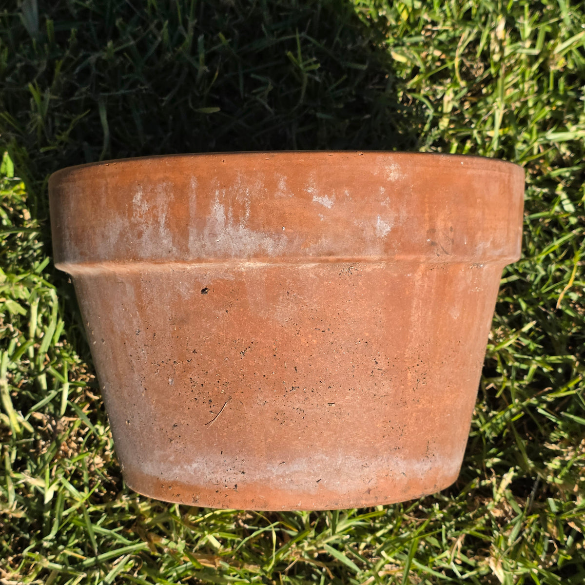 Vintage Italian Terracotta Planter Pot 10.75" Clay Flower Aged Patina Italy 27