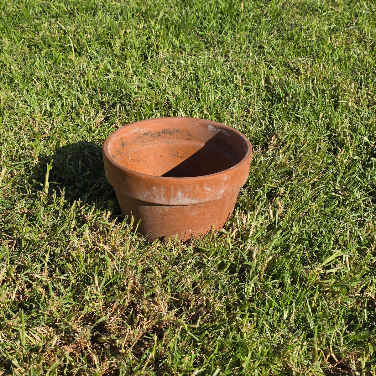 Vintage Italian Terracotta Planter Pot 10.75" Clay Flower Aged Patina Italy 27