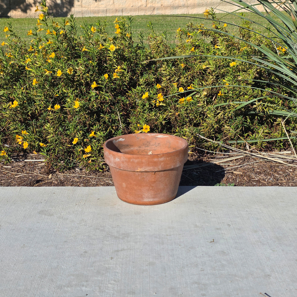 Vintage Italian Terracotta Planter Pot 10.75" Clay Flower Aged Patina Italy 27