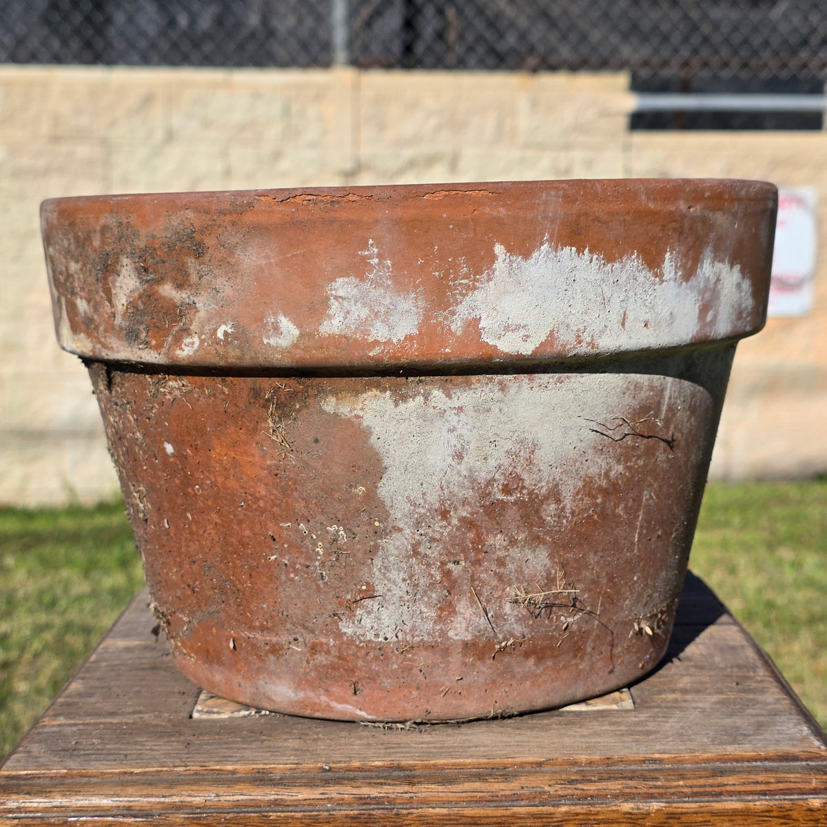 Vintage Italian Terracotta Planter Pot 10.75" Clay Flower Aged Patina Italy 27