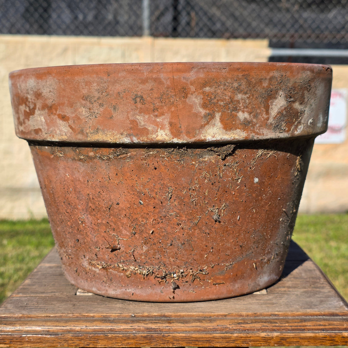 Vintage Italian Terracotta Planter Pot 10.75" Clay Flower Aged Patina Italy 27