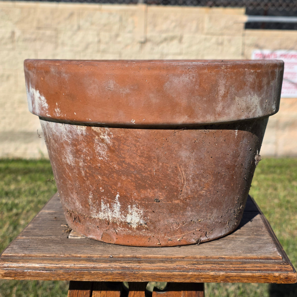 Vintage Italian Terracotta Planter Pot 10.75" Clay Flower Aged Patina Italy 27