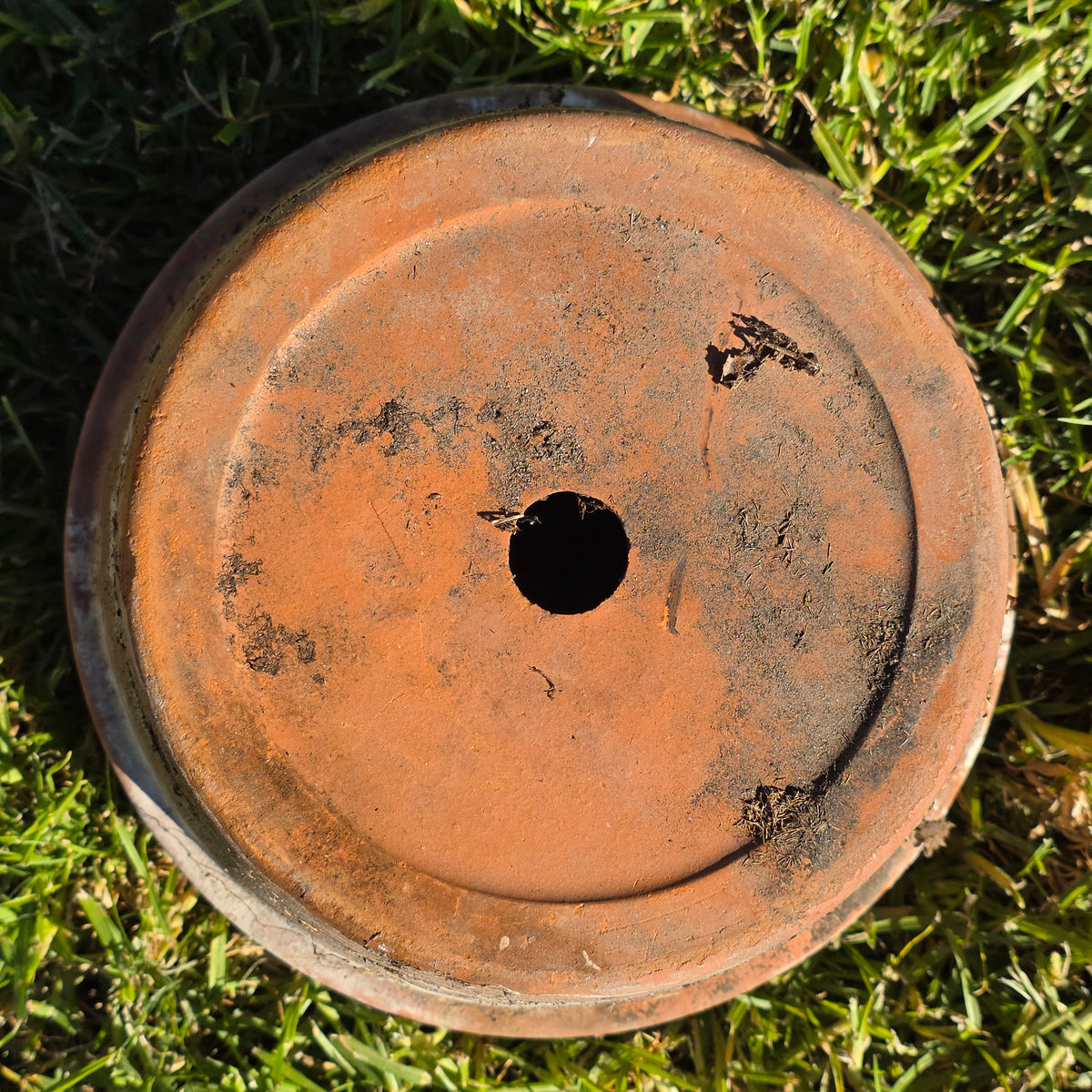 Vintage Italian Terracotta Planter Pot 10.75" Clay Flower Aged Patina Italy 27