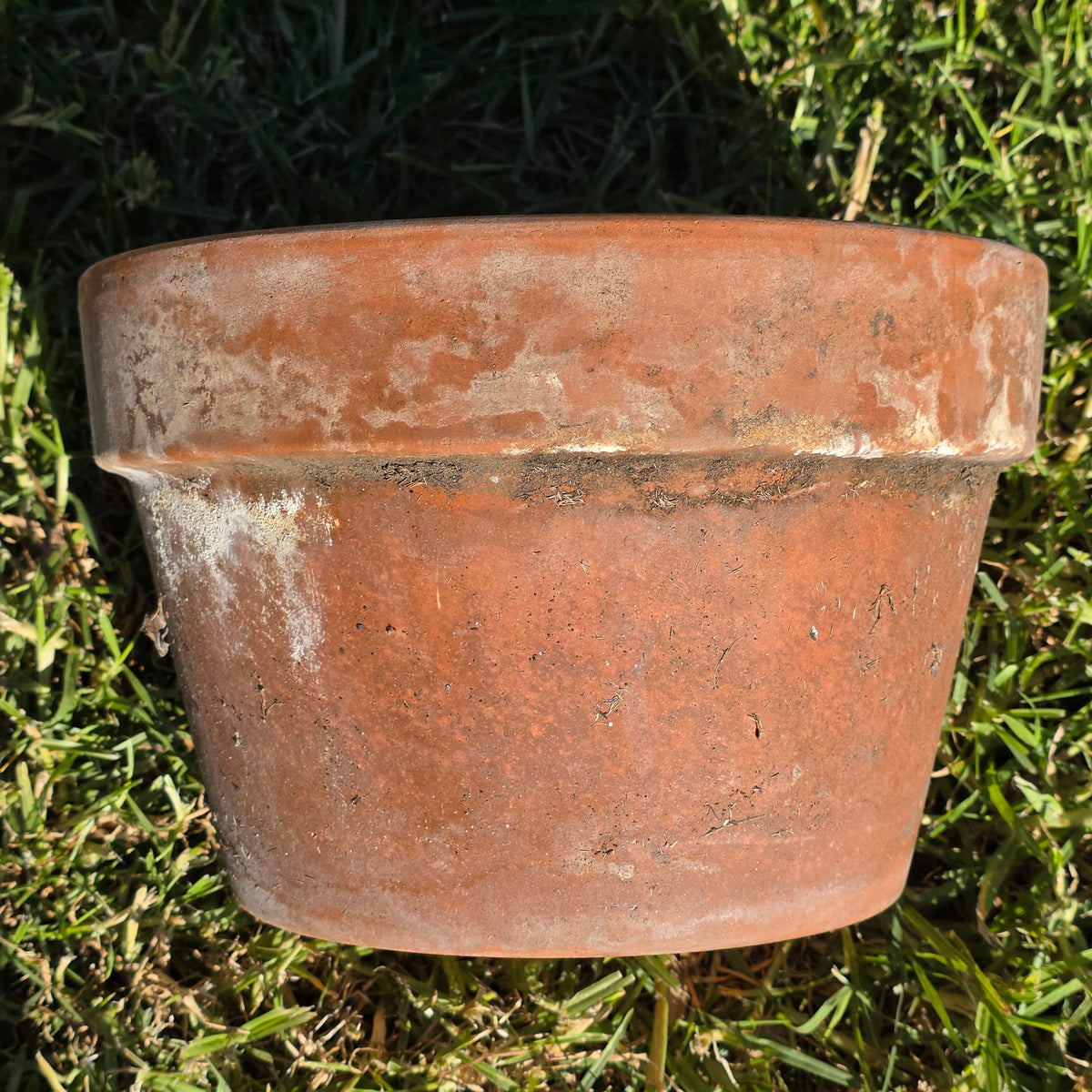Vintage Italian Terracotta Planter Pot 10.75" Clay Flower Aged Patina Italy 27