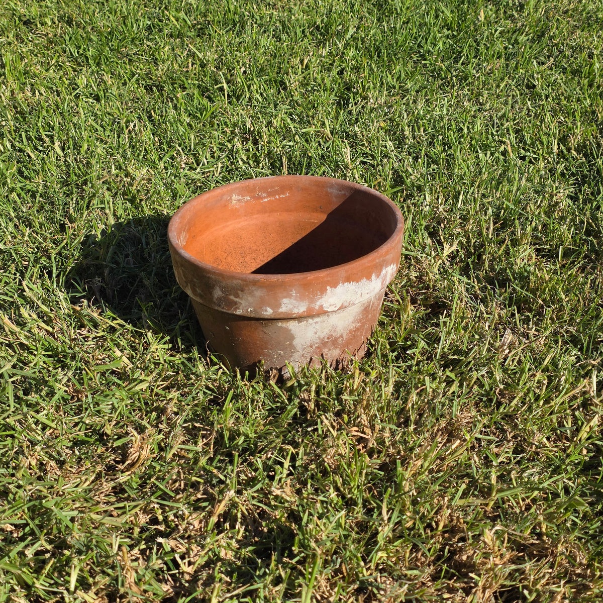 Vintage Italian Terracotta Planter Pot 10.75" Clay Flower Aged Patina Italy 27